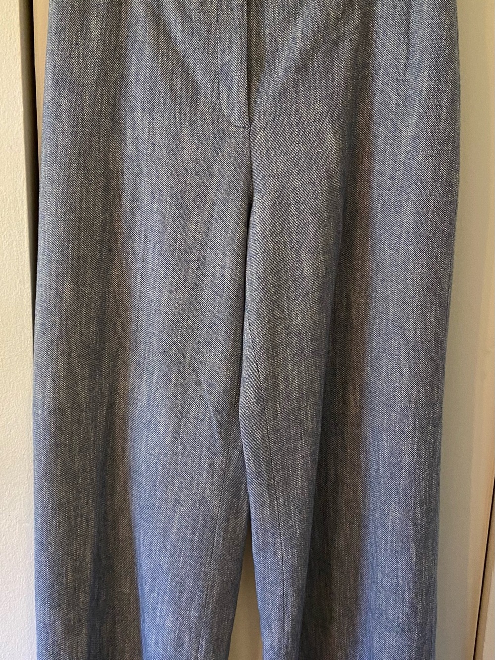 Zara Straight-Leg Pants in Heathered Gray-Blue